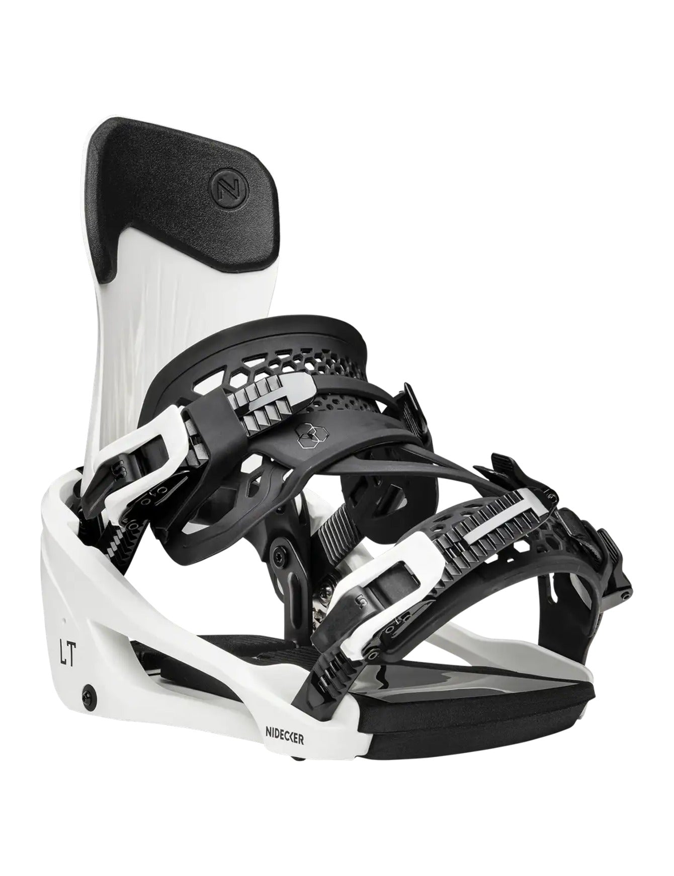 Nidecker LT Supermatic Snowboard Binding 2027 White front three-quarter view